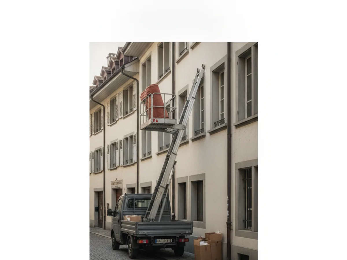 Umzug in der Aarauer Altstadt mit Möbellift